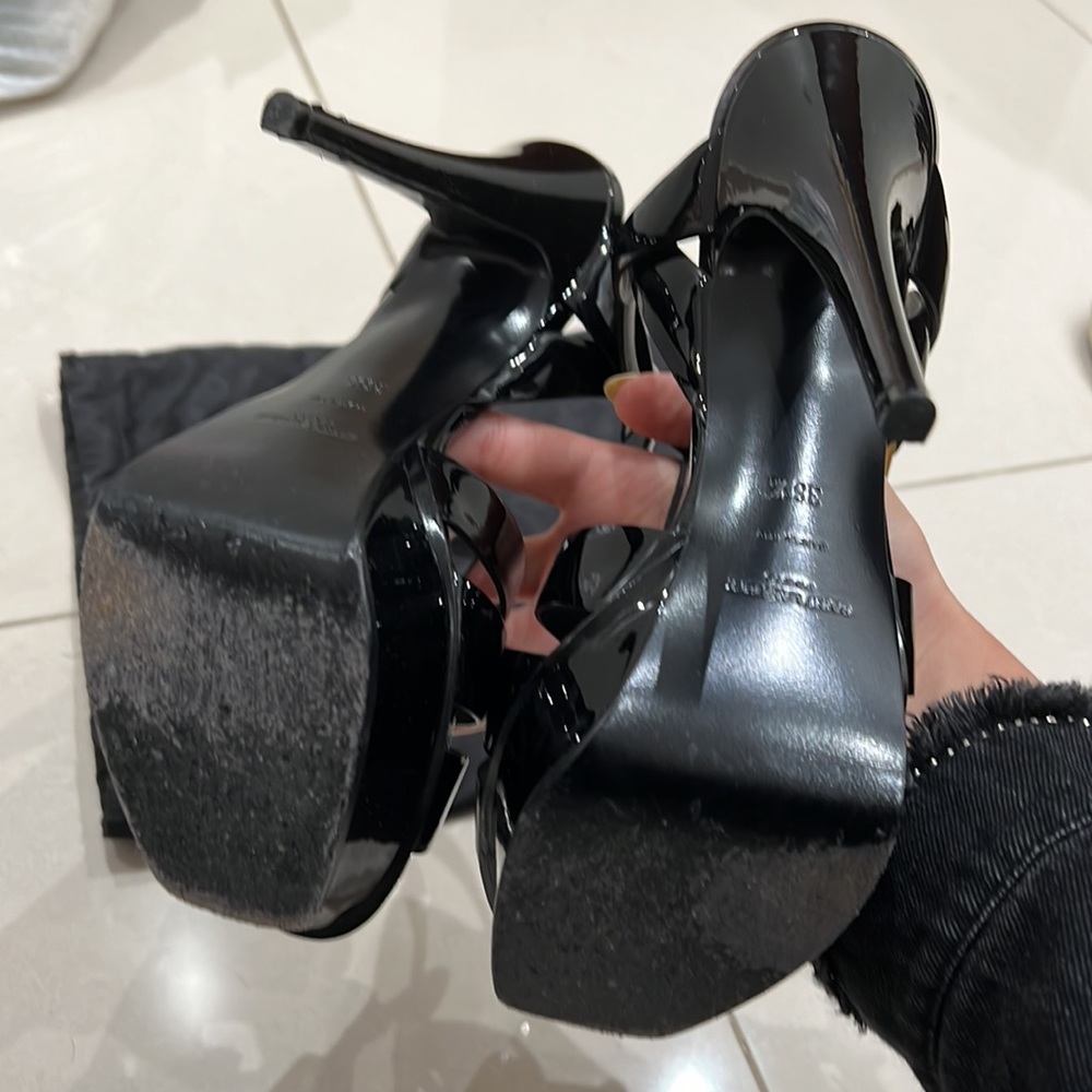 Black YSL Tribute Sandal - Picture 2 of 4